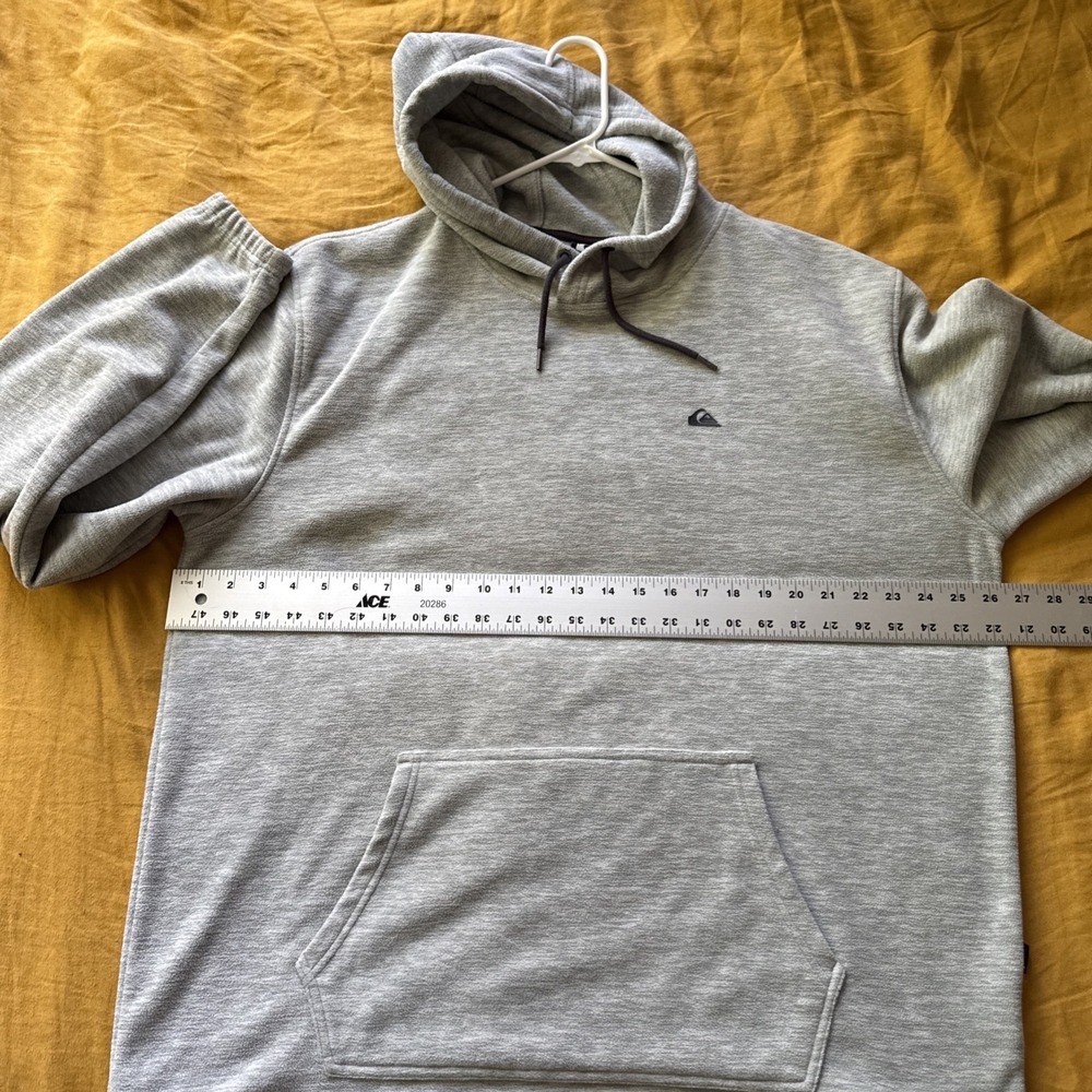 Quicksilver Hoodie Mens 2XL XXL Grey Pullover Hooded Surf Lightweight - Picture 11 of 12